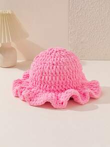 1pc Women's Fashionable Crochet Wave Brim Handmade Crochet Beanie Hat, Suitable For Autumn/Winter Daily Warmth And Outfits - Knitted Hat - View 19