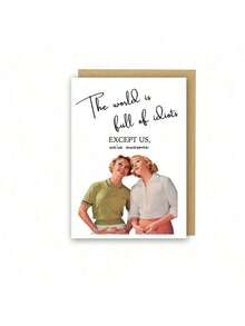 1 Pc Funny Adult Card With Caring Humor Design Female Birthday Greeting Card For Best Friends Girlfriends Sisters Mom Daughters Perfect For Birthday Card Gift Card Greeting Card Thank You Card Christmas Card Wedding Party Graduation Party Any Occasion With Envelope - 紅色 - 查看 5