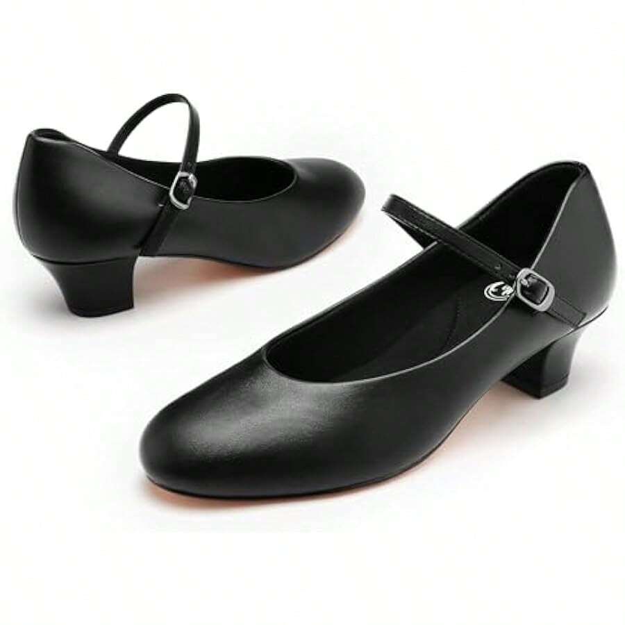 Stelle 1.5" Character Shoes For Women Dance Shoes Stylish Ankle Strap For Ballroom Salsa Tango Flamenco Latin Shoes Sandals For Women Boots Sandals Boots For Women Heels - 黑色7號 - 查看 1