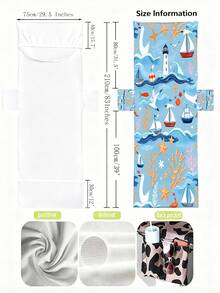 Nautical Beach Chair Cover & Towel, With Side Pockets, Thick Quick-Dry, Suitable For Lounge Chair, Pool, Sunbathing, Garden, Beach, Hotel, Non-Slip, Travel, Swim Pool Towel, Beach Bag, Back To School