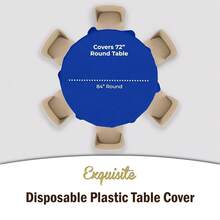 12-Pack Premium Plastic 84-Inch Round Tablecloth - Dark Blue - 深藍色 - 查看 5