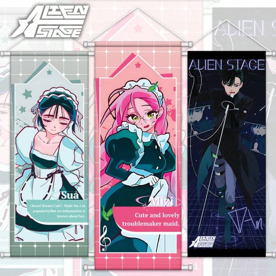 Tranh treo tường khổ 72cm ALIENSTAGE Alien Stage, tranh minh họa trên vải lụa, bộ sưu tập Anime Mizisuatillivanluka, quà tặng sinh nhật, quà tặng ngày lễ, quà tặng hoàn hảo, quà tặng sưu tầm, quà biếu. - Nhiều màu - Xem 1