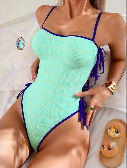 TendenciaTraje Baño Una Pieza Para Mujer Con Tirantes Finos AjustableCalidad premium