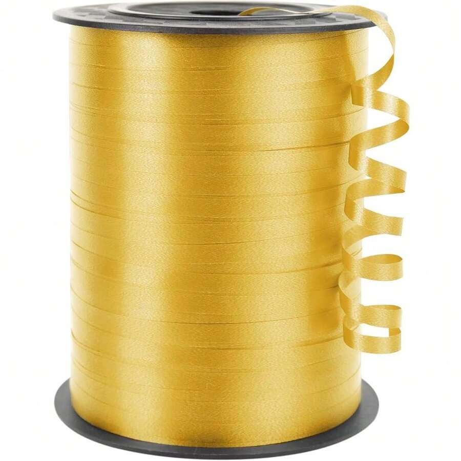 500 Yards Champagne Gold Curling Ribbon For Gift Wrapping, 1/5 Inch Wide Balloon Ribbon String For Florist Flower, Crafts, Wreaths, Christmas, Birthday Party, Wedding - SoftGold - View 1