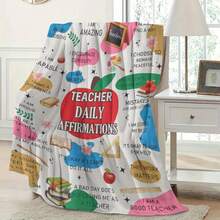 Teacher Appreciation Gifts , Best Teachers Day Gifts From Student, End Of Year Teachers Gift Idea, Teacher Gifts For Graduation Birthday Back To School Blanket,Super Soft Flannel Printed  Blanket,As Birthday Gifts, Family, Wedding, Souvenir Blankets, Polyester Blankets Suitable For All Seasons, Washable, Machine Washable, Lightweight, Breathable, Comfortable, Warm, Unique, 280gsm For Him, Her Personalized Ideal Gifts For Her, Him,  Perfect Nap, Camping, Travel, Home, Daily Life, Office Decoration, Birthday, Anniversary, Valentine's Day, Thanksgiving, Christmas, Halloween, Mother's Day, Father's Day, Wedding, New Year Gifts ,Sofa,Bed,Car,Bedroom,Living Room,Office,  Outdoor Camping, Beach,Wall Decoration - 多色38 - 查看 4