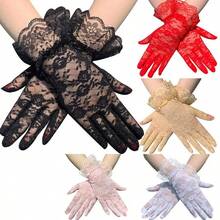 New Sexy Party Dress Gloves, Women's High-Quality Lace Gloves, Wedding Gloves, Full Finger Gloves Accessory, Girls Full Finger Gloves - Multicolor - View 12