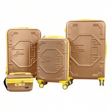 Fochier F-4 Piece Suitcase Set, ABS Hard Shell Trolley Case, Silent Universal Wheel Combination Lock, Family Travel Suitcase Set, Cosmetic Handbag 20-Inch Suitcase 24-Inch Suitcase 28-Inch Suitcase - 香檳色 - 查看 2
