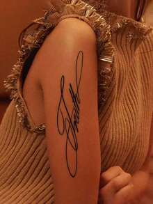 高级欧美风格个性化强力花卉英式线条手臂临时纹身贴纸，暗黑风格线条临时纹身贴纸，高级欧美风格个性化强力花卉英式线条锁骨临时纹身贴纸，高级欧美风格个性化花卉英式线条手臂临时纹身贴纸 - 彩色 - 查看 1