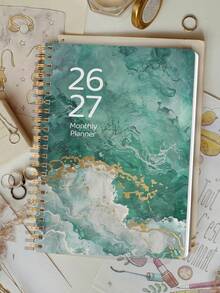 1pc 2026-2027 Academic Year Monthly Planner, 5.6" X 8.0", 24 Months Daily/Weekly/Monthly Planner, 2026 Jan - 2027 Dec, School & Office Supplies, Back To School, 2026 New Year Gift