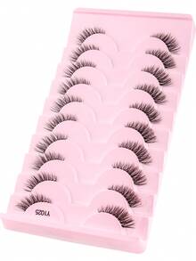 10 pares de pestañas postizas de mink falso 3D con rizos naturales densos, aptas para uso diario