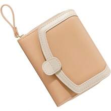 Carteras de Mujer, Triple Lindo Monedero Pequeo con Bolsillo para Moneda - Billetera Dama Tarjetero Bloqueo RFID Tarjetas Crdito con Presilla y Cremallera Rosa - Rosa - Ver 2