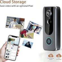 1pc Smart Video Doorbell, Supports Wi-Fi Connection, Features Night Vision, Two-Way Audio, Family Sharing, And Voice Intercom, Full-Color HD Night Vision Doorbell, USB Powered - Multicolor - View 4