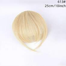 夹式刘海，真人发刘海，带鬓角刘海，隐形夹式刘海，柔软法式刘海，女士刘海，自然逼真，适合日常佩戴，轻盈飘逸的刘海假发，深棕色及多种颜色可选 - 彩色 - 查看 12