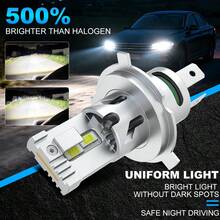 TOAUTO 2Pcs 25000LM 90W H4 Super Bright Canbus Auto Headlamp Turbo LED High Low Beam Headlight Bulb 12-CSP Chips No Error - A - View 6