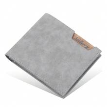Baellerry New Men's Short Wallet, Korean Style, Ultra-Billfold With Multiple Card Slots, Horizontal Design. - Grey - View 5