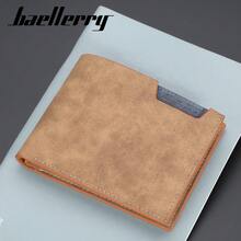 Baellerry New Men's Short Wallet, Korean Style, Ultra-Billfold With Multiple Card Slots, Horizontal Design. - Grey - View 2