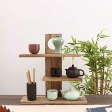 1件装多层木质首饰架，带杯架、收纳架、秋季装饰壁挂架、首饰托盘、首饰展示架、装饰展示架、农舍风格中号收纳托盘架、复古架