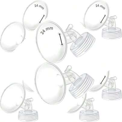 Wide Neck Pump Parts For Breastfeeding; Compatible With Spectra S1/S2, Includes Wide Mouth Flanges