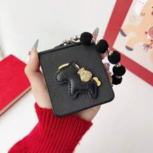 1pc Pony Pattern Protective Foldable Phone Case With Lanyard, Thin, Lightweight, Shock-Resistant, Popular, Compatible With Samsung Galaxy Z Flip 7, Galaxy Z Flip 6, Galaxy Z Flip 5, Galaxy Z Flip 7 FE - Multicolor - View 11