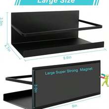 Multifunctional Magnetic Refrigerator Storage Rack - No Drilling Side Storage Rack, Ideal For Kitchen Spices - Black - View 4