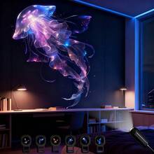 1pc Portable USB LED Projector Light, Ocean & Nature Patterns (Whale, Butterfly, Jellyfish, Starfish) - Low Voltage Bedside Night Light, Wall/Ceiling Decorative Lighting, Non-Plastic Material, Birthday/Valentine's Day Gift - Black - View 18