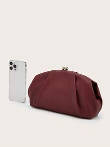 Women's Bag,Minimalist Clip Hardware Design Handbag, Lychee Grain Pleated Metal Buckle Cloud Bag, Sweet College Style Commuting Casual Crossbody Shoulder Bag, Suitable For Girls, Students, Office Workers, And Girls. Used For Daily Commuting, Shopping, School Dates, Travel - View 6