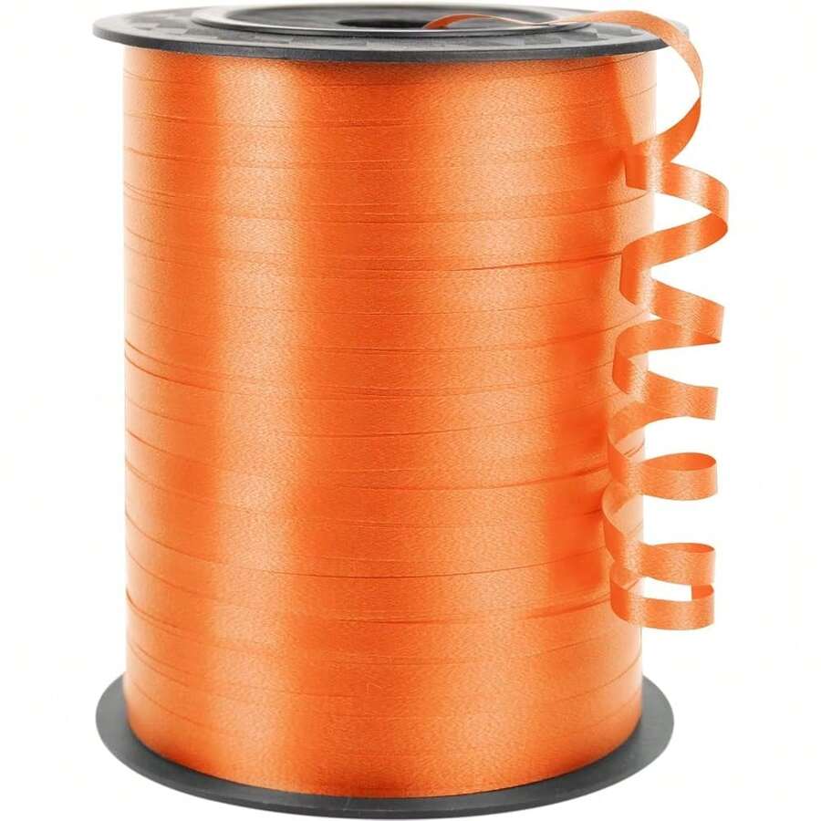 500 Yards Orange Curling Ribbon For Gift Wrapping, 1/5 Inch Wide Balloon Ribbon String For Florist Flower, Crafts, Wreaths, Bows MaFKing, Birthday Party, Wedding - SoftOrange - View 1