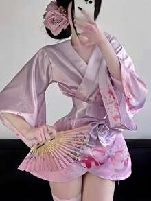 一套日式樱花女仆性感清纯和服连衣裙套装，适合节日、派对、表演、拍照等场合，仅包含连衣裙。 - 彩色 - 查看 19