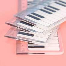 15cm Transparent Plastic Piano Ruler, 15cm Music Note Ruler, Thicker Piano Music Note Ruler - one-size - View 3