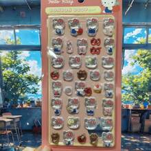 1张卡通动物3D贴纸，文具装饰贴纸和手工贴纸，适合儿童DIY创意贴纸，黑色瞳孔防水贴纸，圆点贴纸，派对手工手机装饰贴纸，女孩礼物 - 彩色 - 查看 10