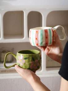 大容量带把手饮水杯，适合盛装早餐、牛奶、燕麦片、茶、办公饮料、日常饮用水、果汁、下午茶、咖啡，也是送给朋友、男女朋友、家人、母亲节、节日的理想礼物。 - 彩色 - 查看 3