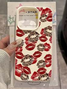 1pc Unique Astronaut & Red Lip Pattern Full Coverage TPU Shockproof Phone Case, Compatible With Apple 16, 15, 14, 13, 12, 11 Pro Max, Series - Kiểu 4 (1 chiếc) - Xem 5