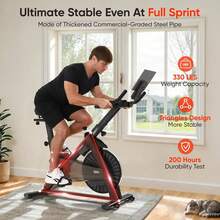 Heavy-Duty Exercise Bike For Home, Extended Frame For Tall Riders Up To 6'5", 380 Lbs Weight Capacity, Quiet Magnetic Resistance Indoor Cycling Spin Bike For Home Gym Cardio - S800 - Xem 2