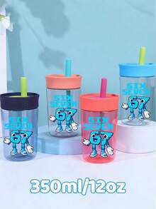 1个12盎司卡通塑料水瓶，配有67根吸管，防漏、耐热、轻便易携，适合背包、户外旅行，是送给家人朋友、女性的创意礼物，个性化趣味之选。 - 彩色 - 查看 1