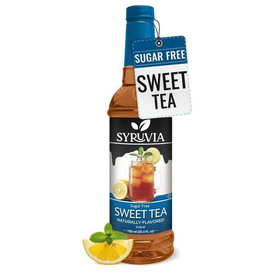 Syruvia Sugar-Free Sweet Tea Flavored Syrup - 25.4 Fl Oz Premium Flavoring Syrup - Kosher, Gluten Free, Perfect For Drinks, Soda, Shakes, Cocktails, Desserts And More. - 25.4 Fl Oz - View 1
