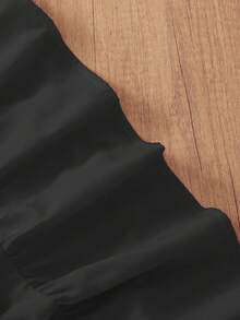 Solid Color Elegant Casual Loose Backless A-Line Dress, Suitable For Party, Formal Occasion, Wedding, Spring/Summer Black - Black - View 3