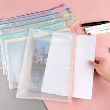 10个/20个装 马卡龙色加厚网眼拉链收纳袋 33x24厘米 大容量防水文件袋 适用于学校、办公室、教师教室玩具收纳