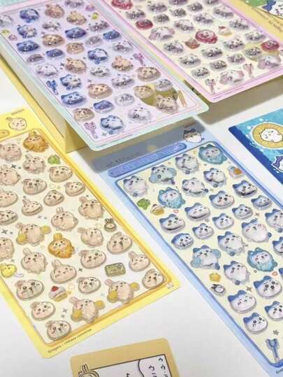 3D Cute Glue Xiaoba Usachi Decorative Stickers, 3D Stickers For Hand Account, Water Bottle, Desktop, Gifts, Versatile Decorative Stickers For Kids (Some Styles May Have Color Difference, Randomly Sent)
