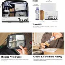 YEUSS WEWI Jason Markk Kit de limpieza de zapatos de viaje, limpiador de zapatos, juego de 5 piezas, tamao de viaje, ideal para calzado,  en piel, gamuza, nubuck, algodn, tejidos, Negro -, Talla unica - como se muestra en la figura - Ver 1