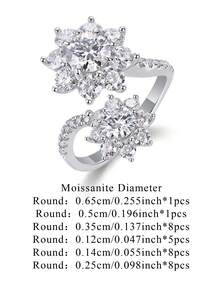 925纯银莫桑石戒指，女士款，低过敏性，高端订婚/结婚戒指，情人节/生日礼物，防氧化礼盒包装 - 戒指 - 查看 3