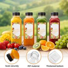 Tomnk 36/72pcs 12/16oz Juice Bottles, Plastic Bottles With Lids, Reusable Clear Containers For Juice, Smoothies, Cola, Water And Other Beverages, Party Storage - Trong sáng - Xem 6