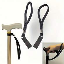 1pc Adjustable, Durable Black Wrist Strap Accessory (Fits Most Canes/Walking Sticks). It Features An Anti-Slip Design (To Secure The Cane To Your Wrist) And Is Made Of Sturdy Woven Material (For Long-Term Use). - Multicolor - View 5