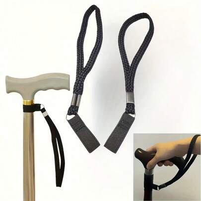 1 pieza Correa de muñeca ajustable y duradera de color negro (se adapta a la mayoría de bastones/bastones de caminar). Cuenta con un diseño antideslizante (para asegurar el bastón a su muñeca) y está hecha de material tejido resistente (para un uso a largo plazo).