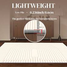 1pc Minimalist Lightweight Luxurious Curved Striped Pattern Carpet. Velvet Surface Weighs Approx. 850g, Thickness Approx. 0.6cm. Carpet Is Wear-Resistant, Anti-Slip, And Easy To Clean. Available In Multiple Sizes. Suitable For Kitchen, Living Room, Dining Room, Bedroom, Balcony, Bathroom, Study, And Various Scenarios. An Ideal Choice For Home Decor. - Multicolor - View 10