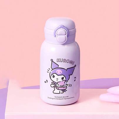 Miniso Sanrio Kuromi 500mL/16.91oz Dual-Drink Belly Insulated Cup (ZG): Durable 304 Stainless Steel Material, Vacuum Insulation (Keep Hot For 6H/ Cold For 12H), Dual-Drink Design, Stylish Kuromi Print + Text Detail, Lightweight Portable, Multi-Scene Use (Office/School/Outdoor), Practical Sanrio Themed Insulated Tumbler (1 PC)