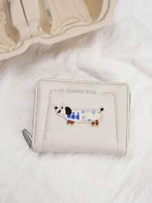 腊肠犬钱包，零钱包，卡通PU皮零钱包，对折短款卡包，零钱包，身份证卡套，多功能卡包，便携旅行卡槽，多隔层零钱包，适合日常通勤、出国旅行，可作为生日、情人节、母亲节、父亲节、护士节礼物，适合送给姐妹、闺蜜、伴侣 - 彩色 - 查看 9