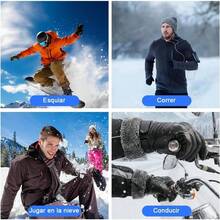 Guantes de Piel para Hombre, Guantes Gruesos de Motocicleta con Pantalla Tctil, Guantes Negro para el Fro, con Forro de Felpa, Impermeable, para Regalos de Invierno y Navidad para Hombres - inicial - Ver 7