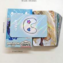 60pcs Cards + 64pcs Stickers NJZ K-Pop LOMO Photocard Idol Series, Fan Collectible Photo Cards, Scrapbook And Craft, Variety Of Designs, Vibrant Colors, Exquisite Artistic Postcard Collection Lomo Trading - Multicolor - View 3