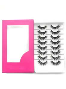 8 Pairs Fashionable Daily Wear Black Pug False Eyelashes, Exaggerated Thick Curly European And American Style Fake Eyelashes - Multicolor - View 3