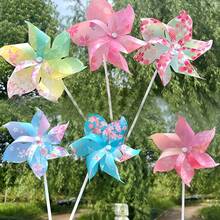 3pcs Sakura 6-Blade Pinwheel, Outdoor Plastic 8-Blade Weathervane, Outdoor Decorative Pinwheel, Suitable For Lively Rotating Outdoor Decor In Yard, Lawn And Garden (Assorted Pinwheel Colors), Requires Assembly - Multicolor - View 15
